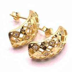 Brinco em ouro 18k com zircnia feminino - 2BRZ0013
